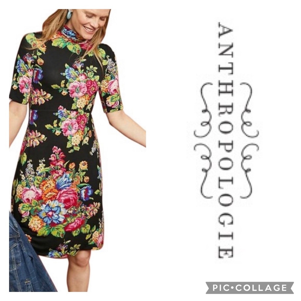Anthropologie Ett Twa Core Turtleneck Floral knit Dress. Size: XS. $165 NWOT